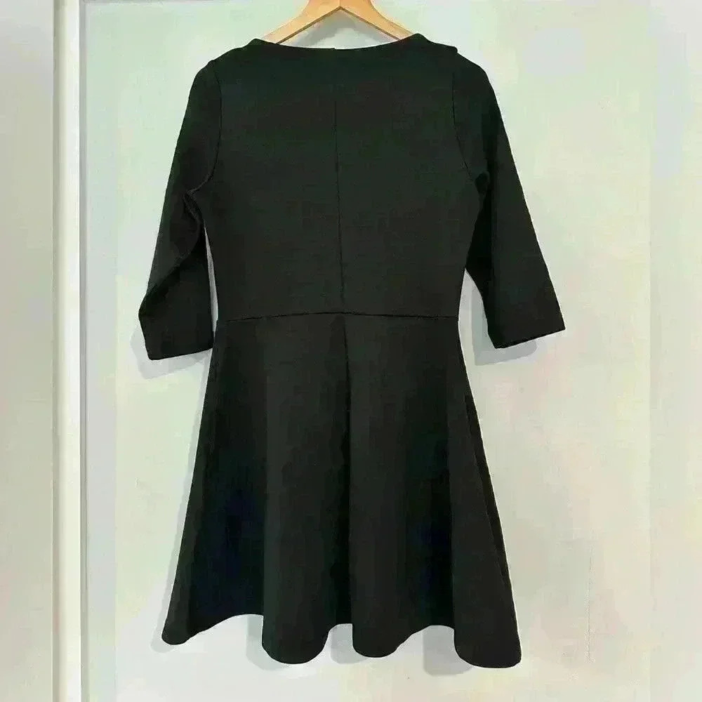Zara Fit &‎ Flare Black Dress Large - Picture 5 of 8